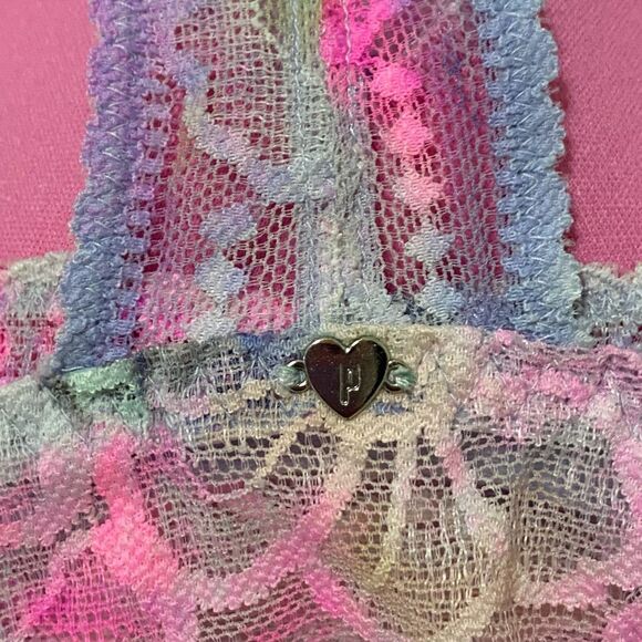 Victoria’s Secret PINK Pushup Bra Bralette Pastel Tropical Lace S (AA-C) - Picture 4 of 6